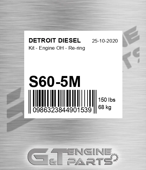 S60-5M Kit - Engine OH - Re-ring