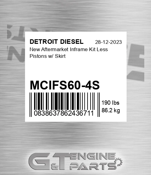 MCIFS60-4S New Aftermarket Inframe Kit Less Pistons w/ Skirt