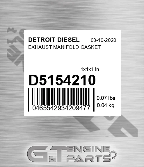 D5154210 EXHAUST MANIFOLD GASKET
