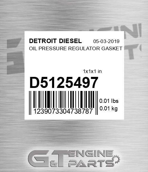 D5125497 OIL PRESSURE REGULATOR GASKET