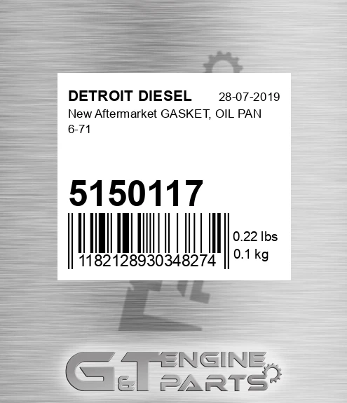 5150117 Gasket - Oil Pan - Stamped