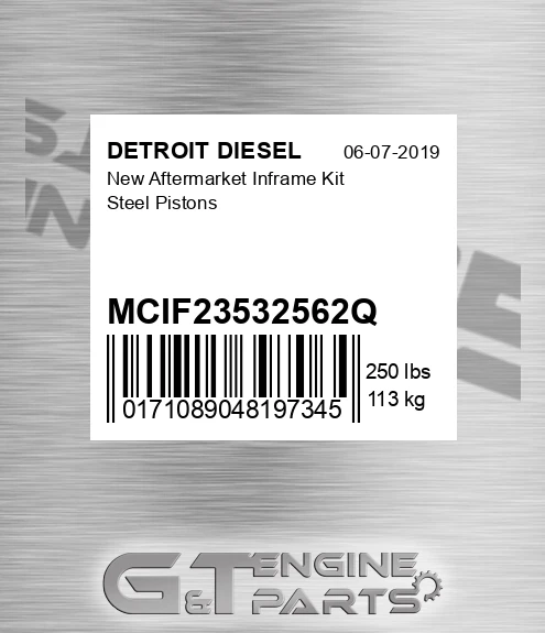MCIF23532562Q New Aftermarket Inframe Kit Steel Pistons