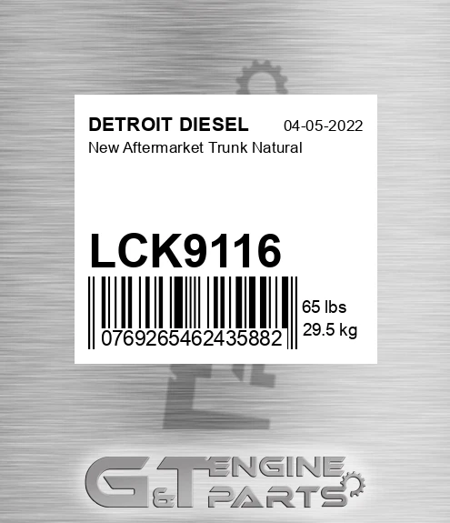 LCK9116 Kit - Cylinder w/o Liner