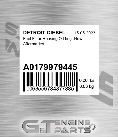 A0179979445 Fuel Filter Housing O-Ring New Aftermarket
