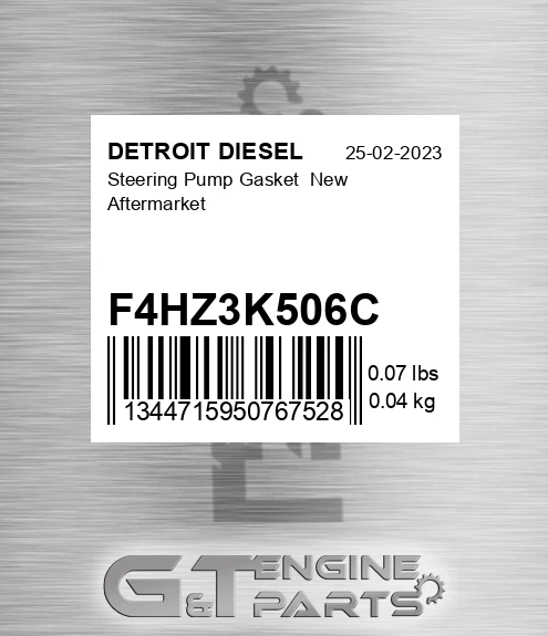 F4HZ3K506C Steering Pump Gasket New Aftermarket