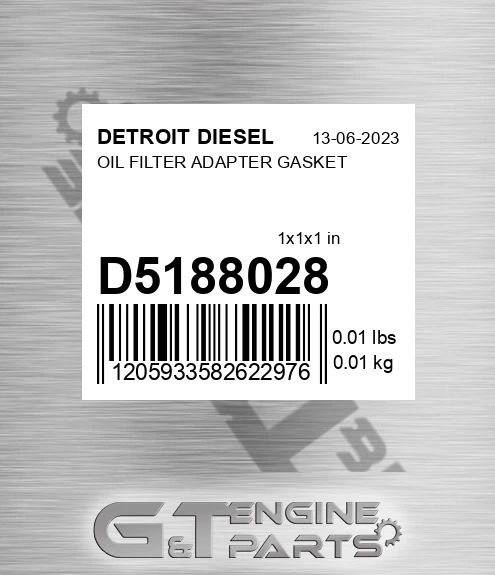 D5188028 OIL FILTER ADAPTER GASKET