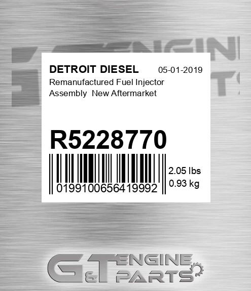 R5228770 Remanufactured Fuel Injector Assembly New Aftermarket