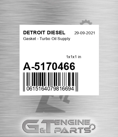 A-5170466 Gasket - Turbo Oil Supply