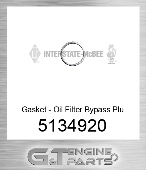 5134920 Gasket - Oil Filter Bypass Plu