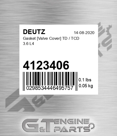 4123406 Gasket [Valve Cover] TD / TCD 3.6 L4