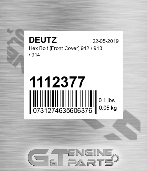 1112377 Hex Bolt [Front Cover] 912 / 913 / 914