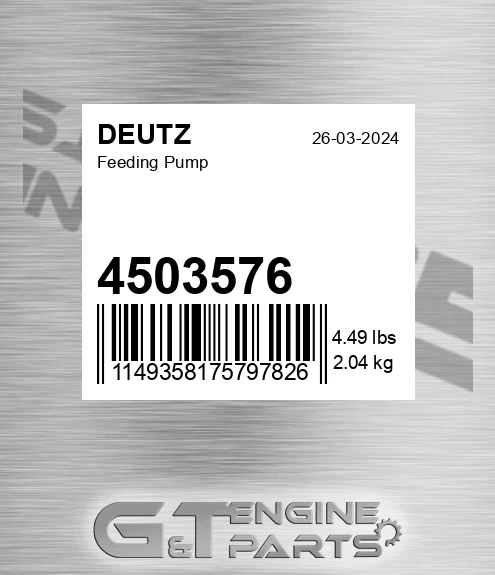 4503576 Fuel Pump [Belt Driven] 2012 / 2013