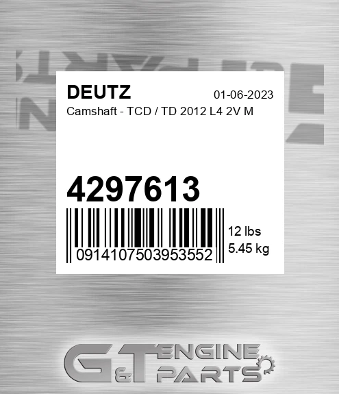 4297613 Camshaft - TCD / TD 2012 L4 2V M