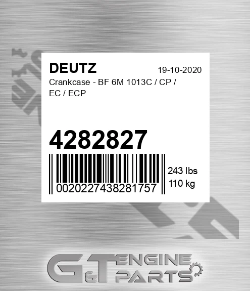 4282827 Crankcase BF 6M 1013C CP EC ECP made to fit Deutz