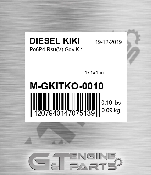 M-GKITKO-0010 Pe6Pd RsuV Gov Kit