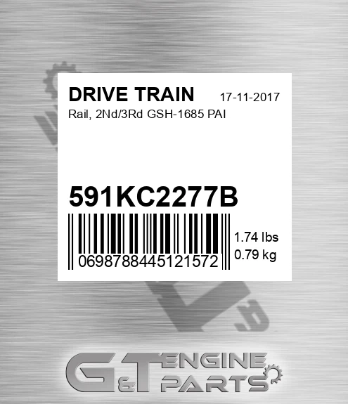591KC2277B Rail, 2Nd/3Rd GSH-1685 PAI