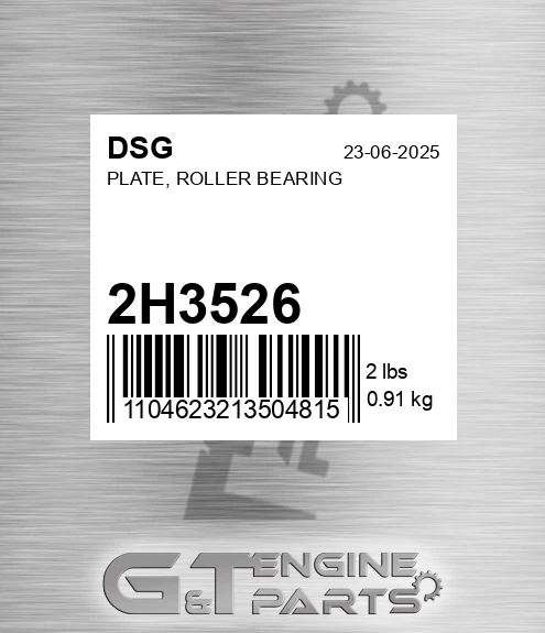 2H3526 Plate, Roller Bearing