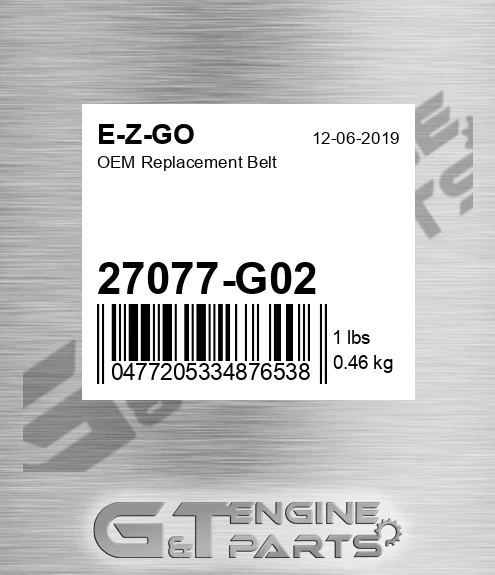 27077-G02 OEM Replacement Belt