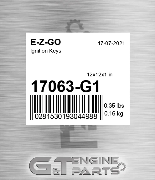17063-G1 Ignition Keys