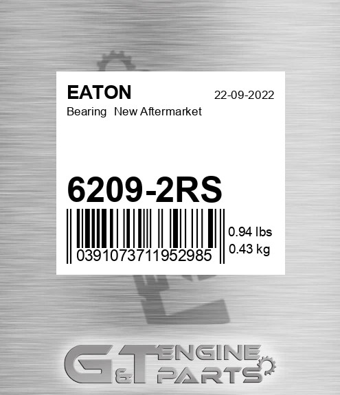6209-2RS Bearing New Aftermarket