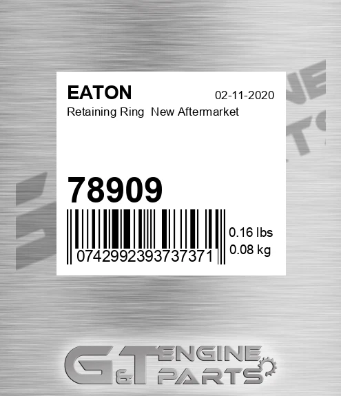 78909 Retaining Ring New Aftermarket