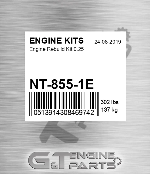 NT-855-1E Engine Rebuild Kit 0.25