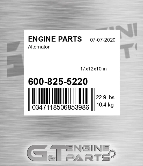 600-825-5220 Alternator