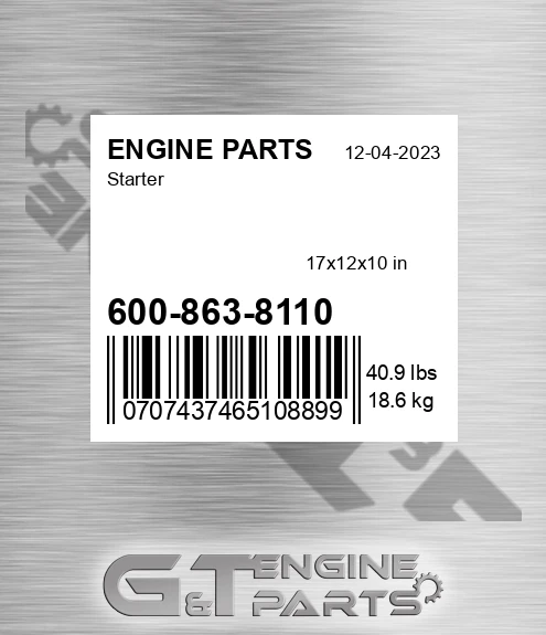 600-863-8110 Starter for ENGINE PARTS