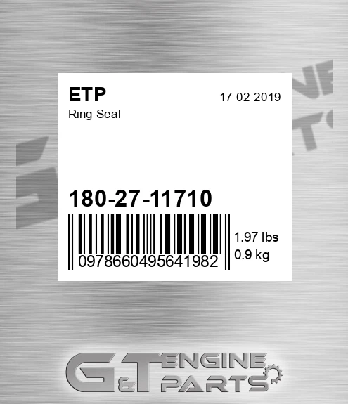 180-27-11710 Ring Seal for ETP