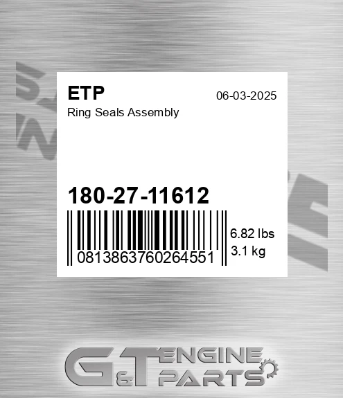 180-27-11612 Ring Seals Assembly for ETP