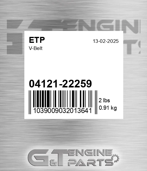 04121-22259 V-belt for ETP
