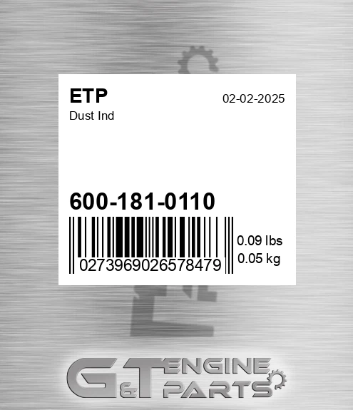 600-181-0110 Dust Ind for ETP
