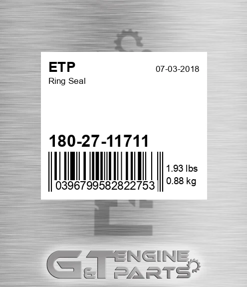 180-27-11711 Ring Seal for ETP
