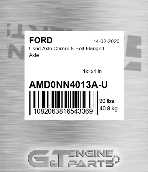AMD0NN4013A-U Used Axle Corner 8-Bolt Flanged Axle
