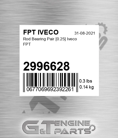 2996628 Rod Bearing Pair [0.25] Iveco FPT
