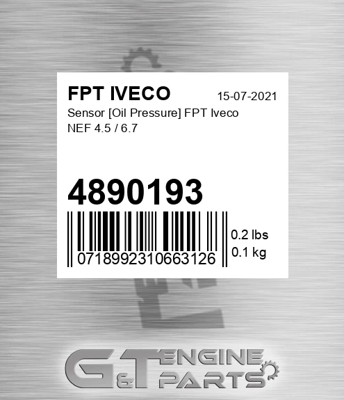4890193 Sensor [Oil Pressure] NEF 4.5 / 6.7