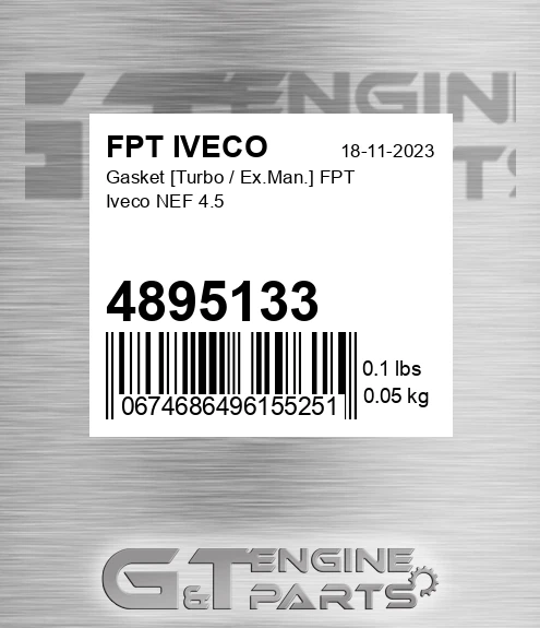 4895133 Gasket [Turbo / Ex.Man.] FPT Iveco NEF 4.5