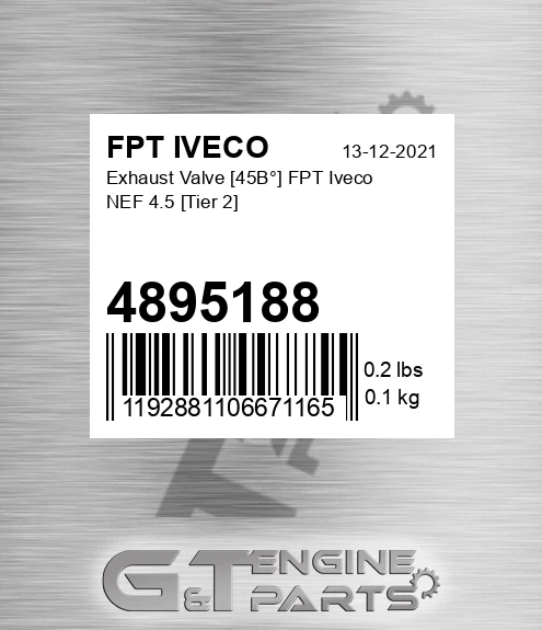 4895188 Exhaust Valve [45В°] NEF 4.5 [Tier 2]