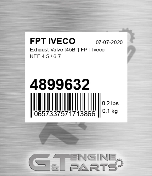 4899632 Exhaust Valve [45В°] FPT Iveco NEF 4.5 / 6.7