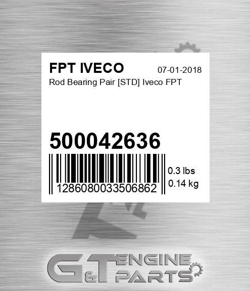 500042636 Rod Bearing Pair [STD] Iveco FPT