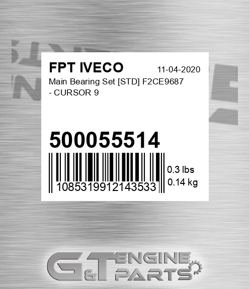 500055514 Main Bearing Set [STD] F2CE9687 - CURSOR 9