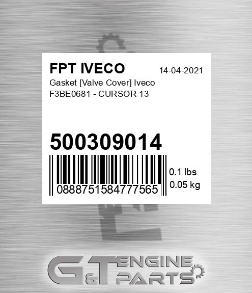 500309014 Gasket [Valve Cover] Iveco F3BE0681 - CURSOR 13