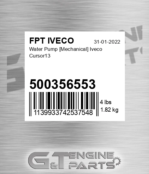 500356553 Water Pump [Mechanical] Iveco Cursor13
