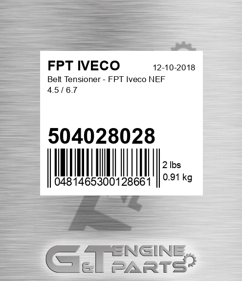 504028028 Belt Tensioner - FPT Iveco NEF 4.5 / 6.7