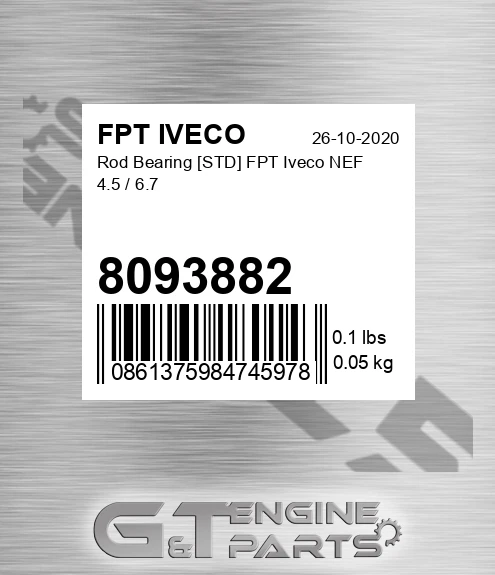 8093882 Rod Bearing [STD] NEF 4.5 / 6.7
