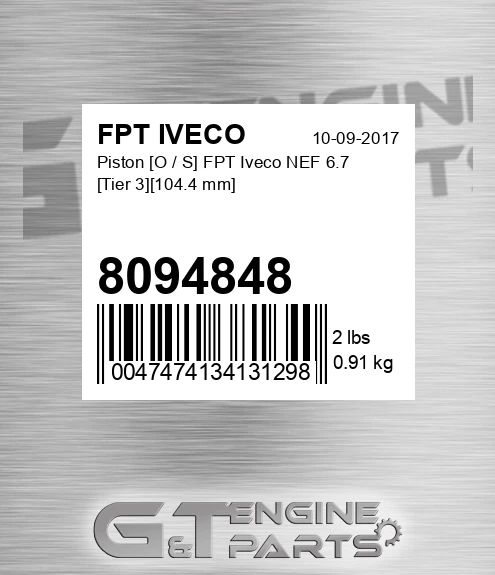 8094848 Piston [O / S] NEF 6.7 [Tier 3][104.4 mm]