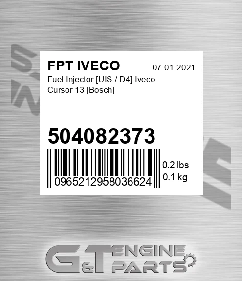 504082373 Fuel Injector [UIS / D4] Iveco Cursor 13 [Bosch]
