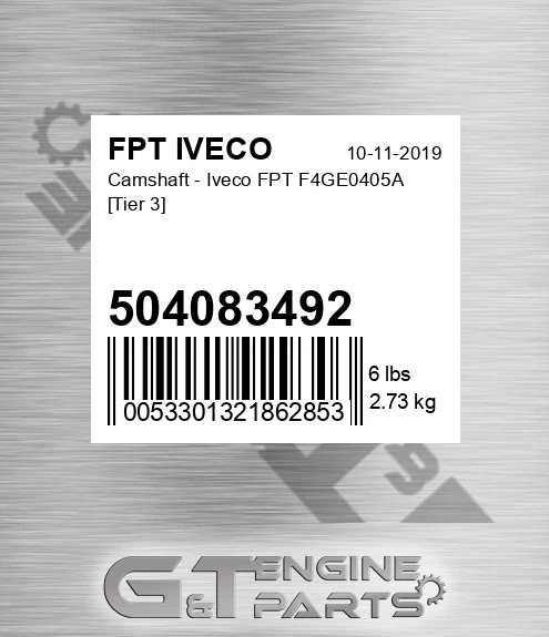 504083492 Camshaft - Iveco FPT F4GE0405A [Tier 3]