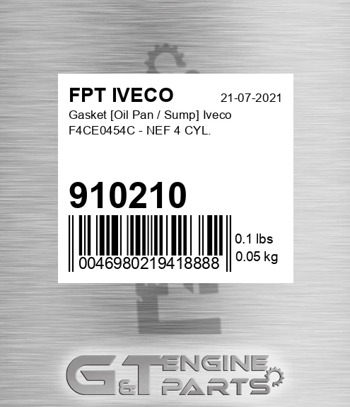 910210 Gasket [Oil Pan / Sump] Iveco F4CE0454C - NEF 4 CYL.
