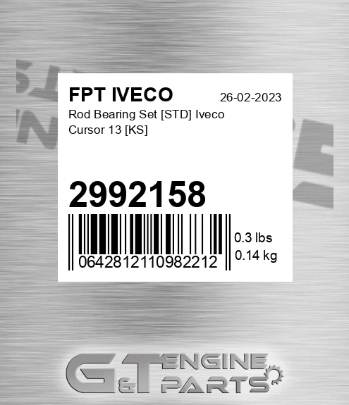 2992158 Rod Bearing Set [STD] Iveco Cursor 13 [KS]